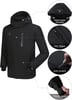 CAMEL CROWN Mens Winter Ski Jackets Warmth Coat Waterproof Detachable Hood Windproof Fleece Lined for Mountain SnowBlack