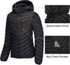 CAMEL CROWN Womens Hooded Down Jackets Quilted Lightweight Puffer Coat Packable Jacket Outerwear With Chest PocketBlackdetachable Hood