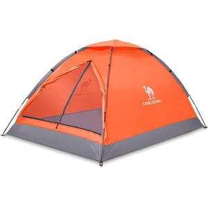 CAMEL CROWN 2345 Person Camping Dome Tent WaterproofSpacious Lightweight Portable Backpacking Tent for Outdoor CampingHikingOrange1