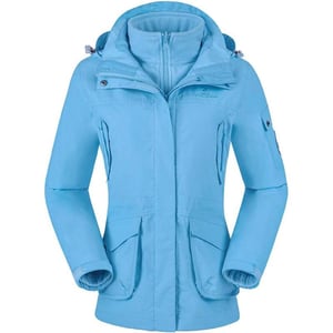 CAMEL CROWN Womens Waterproof Ski Jacket 3in1 Windbreaker Winter Coat Fleece Inner for Rain Snow Outdoor HikingLight Blue415020