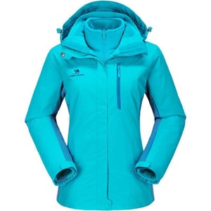 CAMEL CROWN Womens Waterproof Ski Jacket Winter Coat Windbreaker Fleece Inner Detachable Hood Snow Hiking OutdoorBlue109