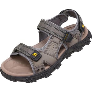 CAMEL CROWN Mens Arch Support Sandals Leather Hiking Sandals Waterproof Water Sandals AntiSlip Summer Sandals Adjustable Beach Sandals Comfort Athletic Outdoor Sport SandalsGrey