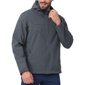 CAMEL CROWN Mens Softshell Jacket Fleece Lined Waterproof Windproof Lightweight Outerwear Full Zip Hiking Work TravelGrey 1