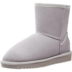 CAMEL CROWN Womens Snow Boots Slip On MidCalf Warm Faux Fur Lined Lining Waterproof Outdoor Ankle Booties Comfortable Winter Shoes for WomenStone Grey