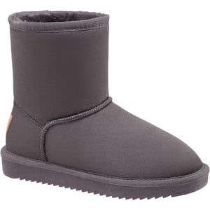 CAMEL CROWN Womens Warm Winter Boots Ankle High Classic Vegan Suede Faux Sheepskin Shearling Snow BootsDark Greynew