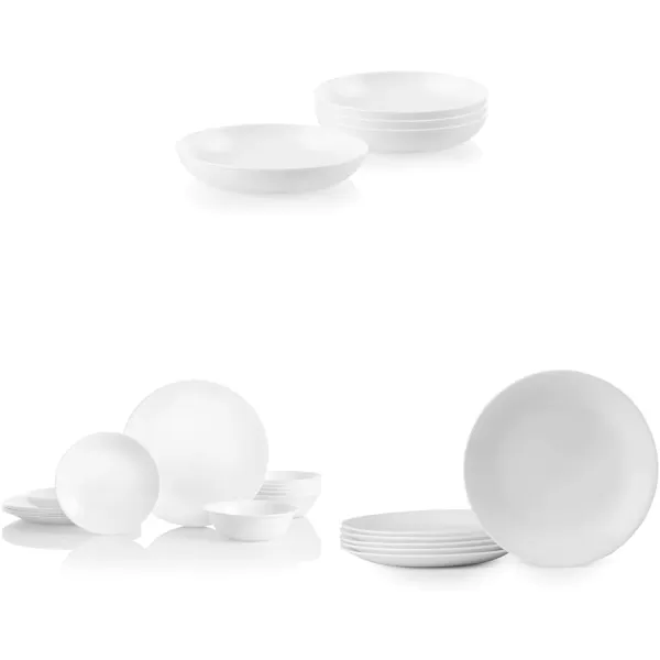 Corelle 4-Pc Versa Bowls for Pasta, Salad and More, Service for 4, Durable and Eco-Friendly 30-Oz , Compact Stack Bowl Set, Microwave and Dishwasher Safe, White