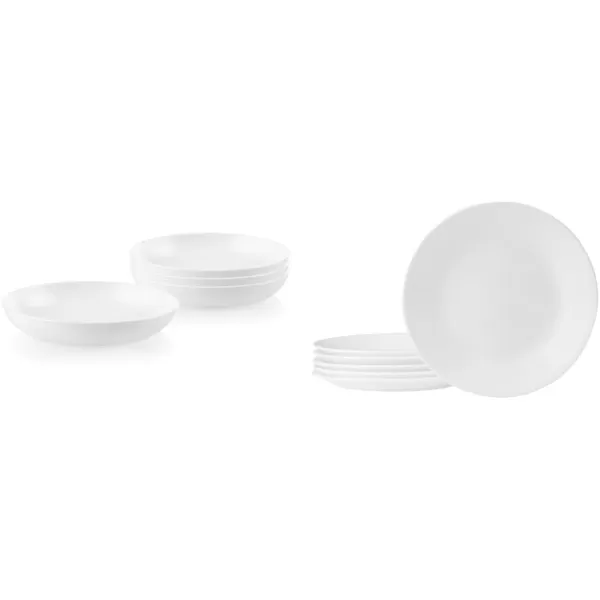 Corelle 4-Pc Versa Bowls for Pasta, Salad and More, Service for 4, Durable and Eco-Friendly 30-Oz , Compact Stack Bowl Set, Microwave and Dishwasher Safe, White