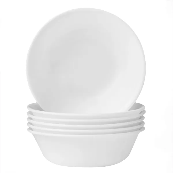 Corelle 4-Pc Versa Bowls for Pasta, Salad and More, Service for 4, Durable and Eco-Friendly 30-Oz , Compact Stack Bowl Set, Microwave and Dishwasher Safe, White