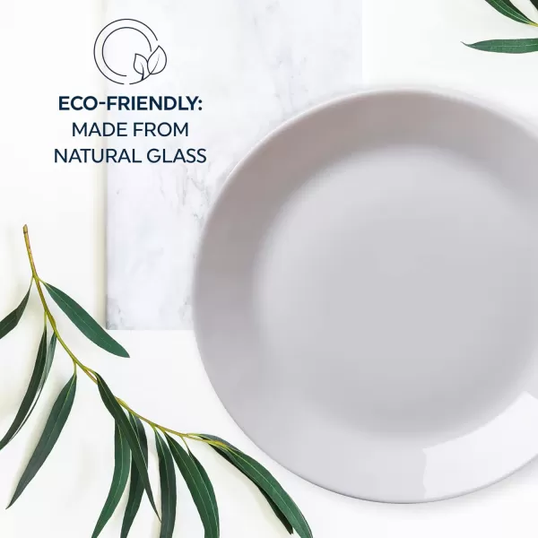 Corelle Everyday Expressions 12-Pc Dinnerware Set, Service for 4, Durable and Eco-Friendly, Higher Rim Glass Plate &amp; Bowl Set, Microwave and Dishwasher Safe, Azure Medallion