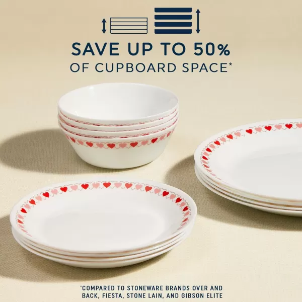 Corelle Everyday Expressions 12-Pc Dinnerware Set, Service for 4, Durable and Eco-Friendly, Higher Rim Glass Plate &amp; Bowl Set, Microwave and Dishwasher Safe, Azure Medallion