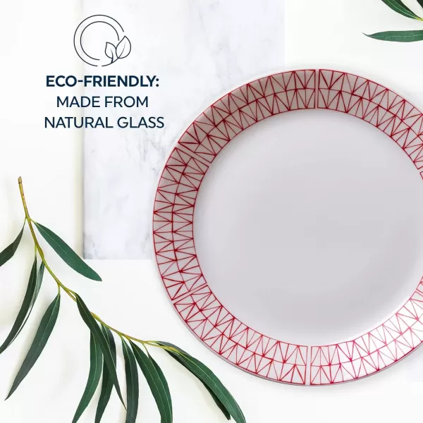 Corelle Everyday Expressions 12-Pc Dinnerware Set, Service for 4, Durable and Eco-Friendly, Higher Rim Glass Plate &amp; Bowl Set, Microwave and Dishwasher Safe, Azure Medallion
