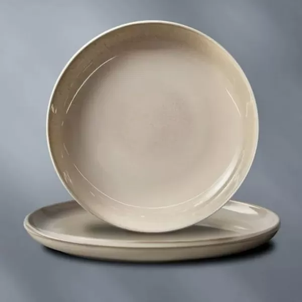 Corelle Stoneware 16-Pc Dinnerware Set, Handcrafted Artisanal Double Bead Plates, Meal Bowls, Bowls and Tumblers, Solid and Reactive Glazes, Dining Plate Set, Oatmeal