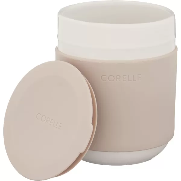 Corelle Stoneware 16-Pc Dinnerware Set, Handcrafted Artisanal Double Bead Plates, Meal Bowls, Bowls and Tumblers, Solid and Reactive Glazes, Dining Plate Set, Oatmeal