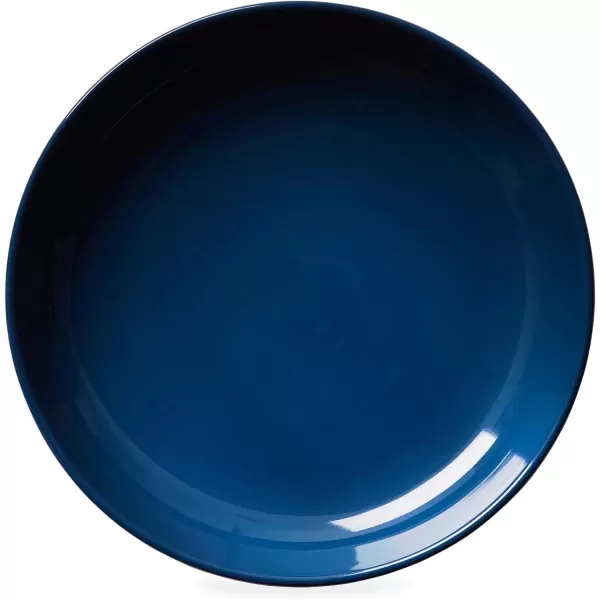 Corelle Stoneware 4-Pc Meal Bowl Set, Handcrafted Artisanal Double Bead Cereal Bowls, Solid Glaze Stoneware, 8-1/2-Inch Pasta Bowl Set, Nordic Blue