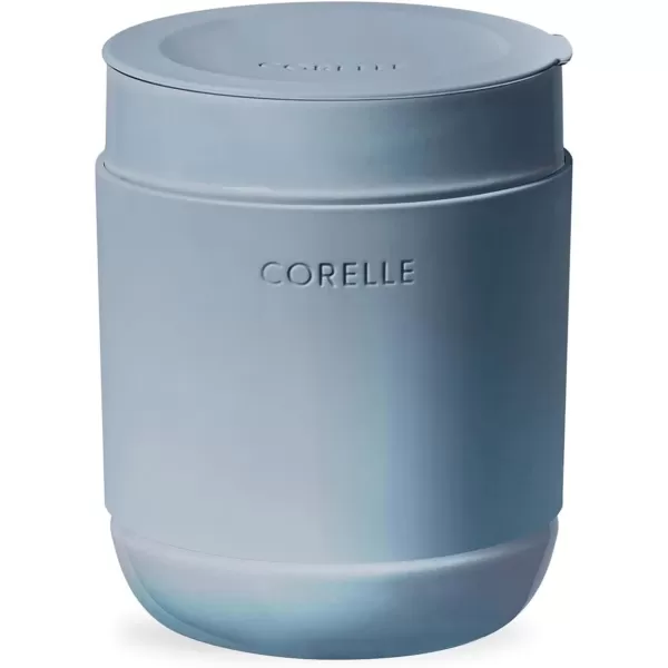 Corelle Stoneware 4-Pc Tumbler Set of 2 with Lids, Handcrafted Artisanal Travel Mug, Solid Glaze Stoneware, 13-1/2-Oz Travel Coffee Mug Set, Navy