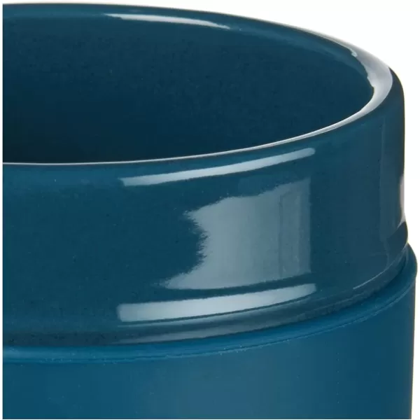 Corelle Stoneware 4-Pc Tumbler Set of 2 with Lids, Handcrafted Artisanal Travel Mug, Solid Glaze Stoneware, 13-1/2-Oz Travel Coffee Mug Set, Navy