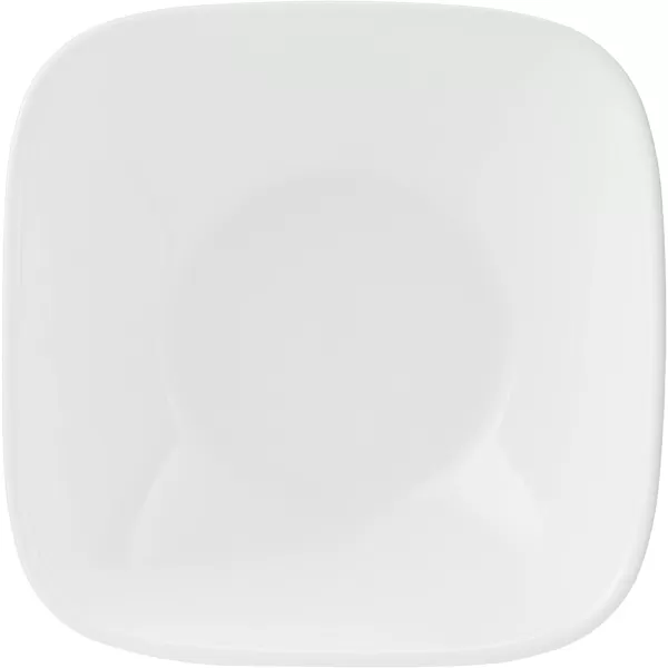Corelle Vitrelle 1-Qt Serving Bowl, Large Serving Bowl, Triple Layer Glass, Crack and Chip Resistant, Square Serving Trays, 7.75"W x 2.25"H  White