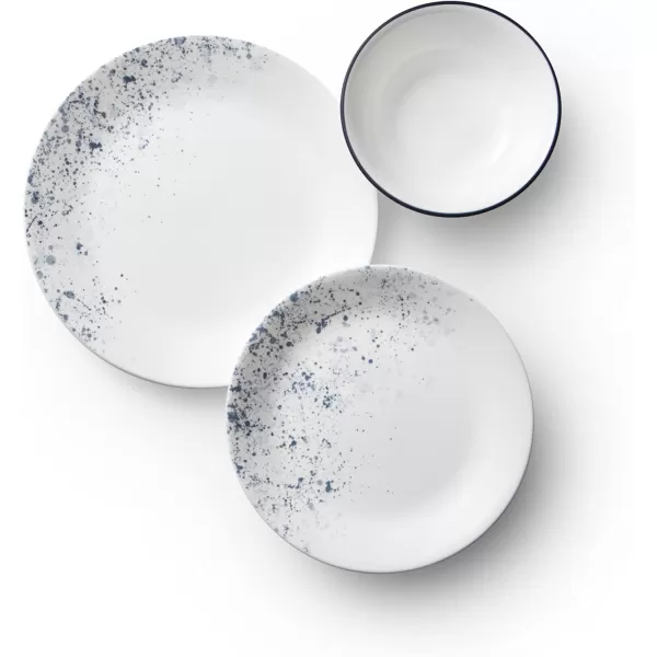 Corelle Vitrelle 18-Piece Service for 6 Dinnerware Set, Triple Layer Glass and Chip Resistant, Lightweight Round Plates and Bowls Set, Portofino