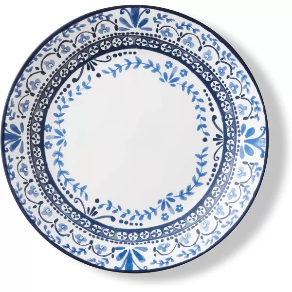 Corelle Vitrelle 18-Piece Service for 6 Dinnerware Set, Triple Layer Glass and Chip Resistant, Lightweight Round Plates and Bowls Set, Portofino