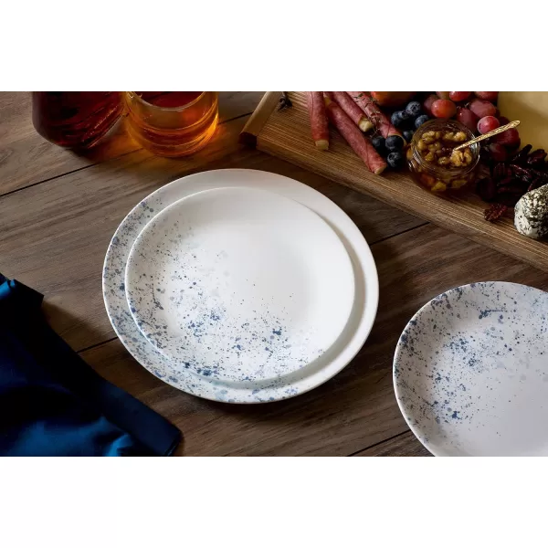 Corelle Vitrelle 18-Piece Service for 6 Dinnerware Set, Triple Layer Glass and Chip Resistant, Lightweight Round Plates and Bowls Set, Portofino