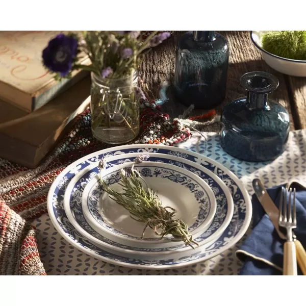 Corelle Vitrelle 18-Piece Service for 6 Dinnerware Set, Triple Layer Glass and Chip Resistant, Lightweight Round Plates and Bowls Set, Portofino