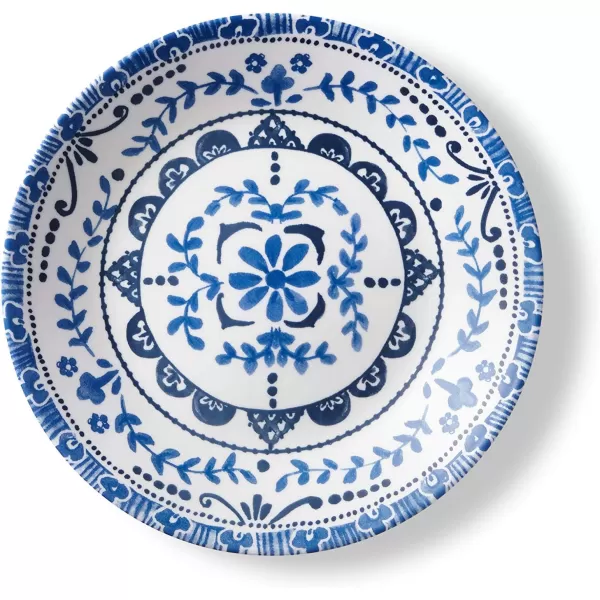 Corelle Vitrelle 18-Piece Service for 6 Dinnerware Set, Triple Layer Glass and Chip Resistant, Lightweight Round Plates and Bowls Set, Portofino