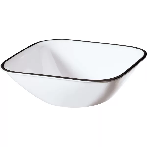 Corelle Vitrelle 18-Piece Service for 6 Dinnerware Set, Triple Layer Glass and Chip Resistant, Lightweight Square Plates and Bowls Set, Simple Sketch