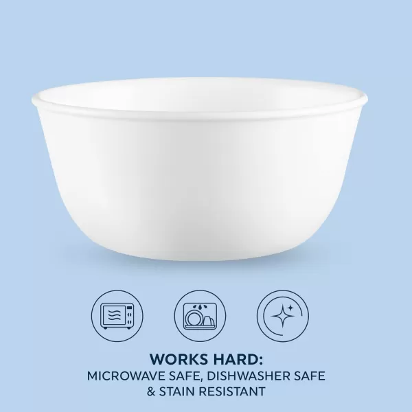 Corelle Vitrelle 18-Piece Service for 6 Dinnerware Set, Triple Layer Glass and Chip Resistant, Lightweight Square Plates and Bowls Set, Simple Sketch