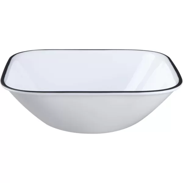 Corelle Vitrelle 18-Piece Service for 6 Dinnerware Set, Triple Layer Glass and Chip Resistant, Lightweight Square Plates and Bowls Set, Simple Sketch