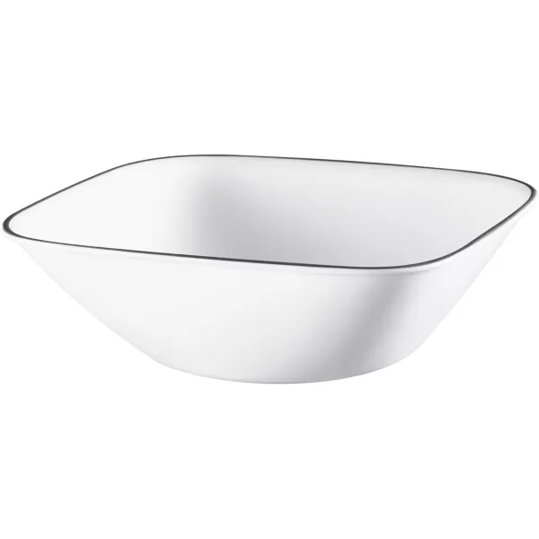Corelle Vitrelle 18-Piece Service for 6 Dinnerware Set, Triple Layer Glass and Chip Resistant, Lightweight Square Plates and Bowls Set, Simple Sketch