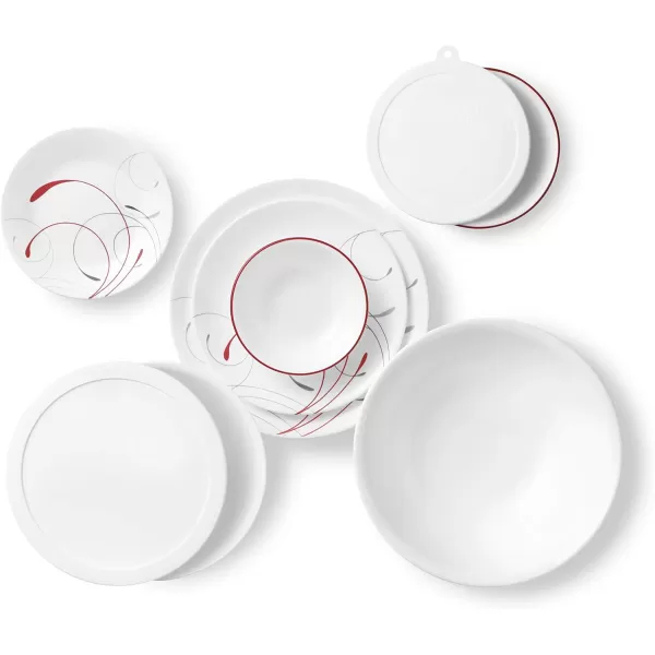 Corelle Vitrelle 78-Piece Service for 12 Dinnerware Set, Triple Layer Glass and Chip Resistant, Lightweight Round Plates and Bowls Set, Splendor