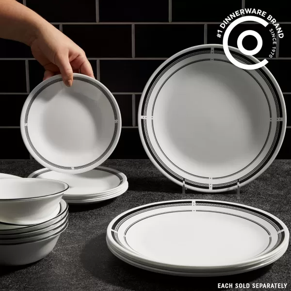 Corelle Vitrelle 8-Piece Appetizer Plates Set, Triple Layer Glass and Chip Resistant, Lightweight Round 6-3/4-inch Plates, Country Cottage