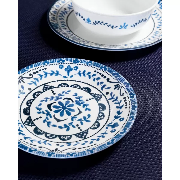 Corelle Vitrelle 8-Piece Appetizer Plates Set, Triple Layer Glass and Chip Resistant, Lightweight Round 6-3/4-inch Plates, Country Cottage