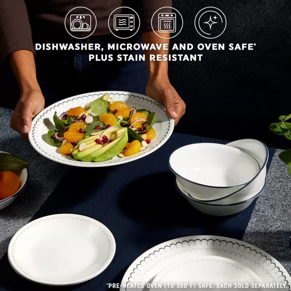 Corelle Vitrelle 8-Piece Appetizer Plates Set, Triple Layer Glass and Chip Resistant, Lightweight Round 6-3/4-inch Plates, Country Cottage