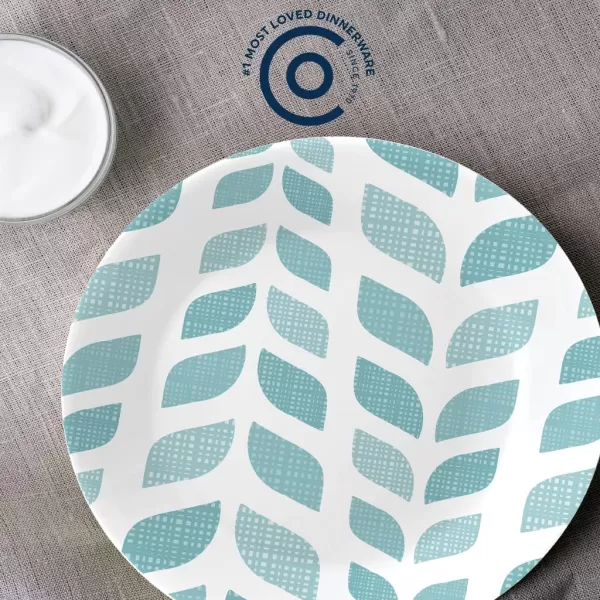 Corelle Vitrelle 8-Piece Appetizer Plates Set, Triple Layer Glass and Chip Resistant, Lightweight Round 6-3/4-inch Plates, Country Cottage