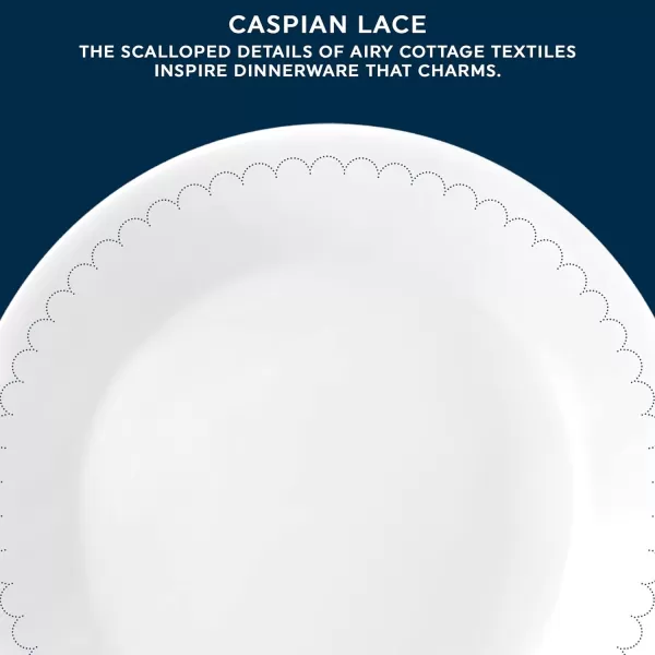 Corelle Vitrelle 8-Piece Appetizer Plates Set, Triple Layer Glass and Chip Resistant, Lightweight Round 6-3/4-inch Plates, Country Cottage