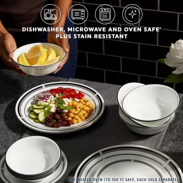 Corelle Vitrelle 8-Piece Appetizer Plates Set, Triple Layer Glass and Chip Resistant, Lightweight Round 6-3/4-inch Plates, Country Cottage