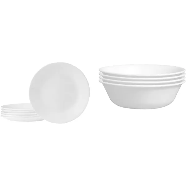 Corelle Vitrelle 8-Piece Appetizer Plates Set, Triple Layer Glass and Chip Resistant, Lightweight Round 6-3/4-inch Plates, Country Cottage
