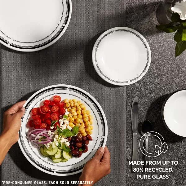 Corelle Vitrelle 8-Piece Appetizer Plates Set, Triple Layer Glass and Chip Resistant, Lightweight Round 6-3/4-inch Plates, Country Cottage