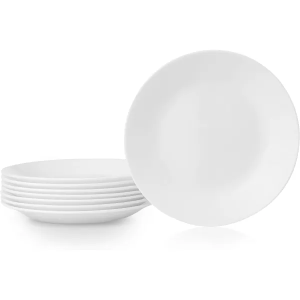 Corelle Vitrelle 8-Piece Appetizer Plates Set, Triple Layer Glass and Chip Resistant, Lightweight Round 6-3/4-inch Plates, Country Cottage