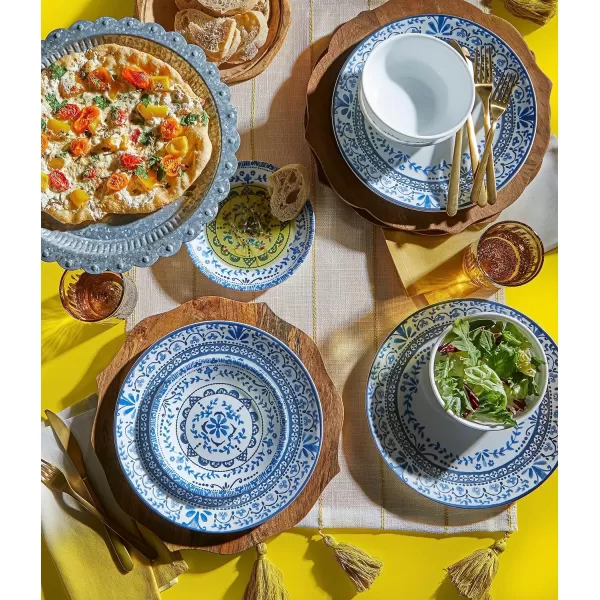 Corelle Vitrelle 8-Piece Appetizer Plates Set, Triple Layer Glass and Chip Resistant, Lightweight Round 6-3/4-inch Plates, Country Cottage