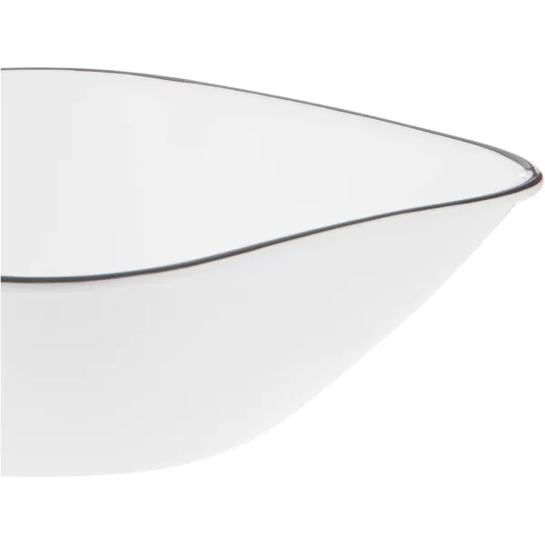 Corelle Vitrelle  Cereal Soup Bowls, Triple Layer Glass and Chip Resistant, Lightweight Square Dinnerware Bowl Set, Splendor, Black Banded, 6-Piece