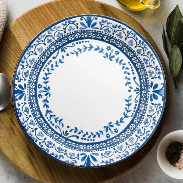 Corelle Vitrelle Glass Dinnerware Set, Chip &amp; Crack Resistant Triple Layer Glass, 4-PC Dinner Plates, Northern Pines