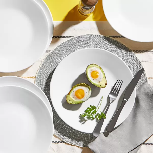Corelle Vitrelle Glass Dinnerware Set, Chip &amp; Crack Resistant Triple Layer Glass, 4-PC Dinner Plates, Northern Pines