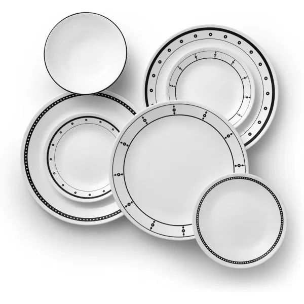 Corelle Vitrelle Glass Dinnerware Set, Chip &amp; Crack Resistant Triple Layer Glass, 4-PC Dinner Plates, Northern Pines