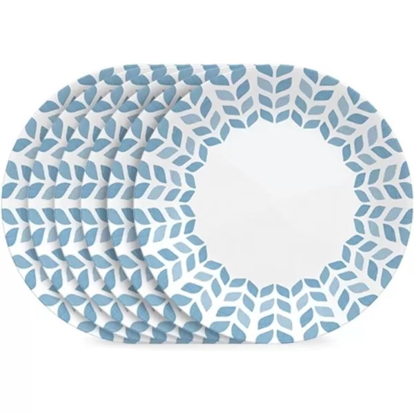 Corelle Vitrelle Glass Dinnerware Set, Chip &amp; Crack Resistant Triple Layer Glass, 4-PC Dinner Plates, Northern Pines