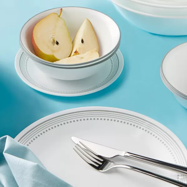 Corelle Vitrelle Glass Dinnerware Set, Chip &amp; Crack Resistant Triple Layer Glass, 4-PC Dinner Plates, Northern Pines