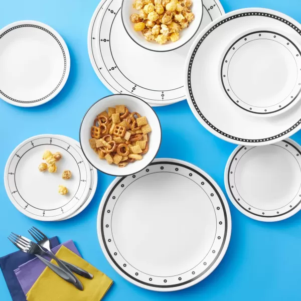 Corelle Vitrelle Glass Dinnerware Set, Chip &amp; Crack Resistant Triple Layer Glass, 4-PC Dinner Plates, Northern Pines
