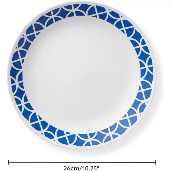 Corelle Vitrelle Glass Dinnerware Set, Chip &amp; Crack Resistant Triple Layer Glass, 4-PC Dinner Plates, Northern Pines
