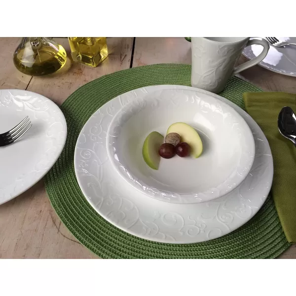 Corelle Vitrelle Glass Dinnerware Set, Chip &amp; Crack Resistant Triple Layer Glass, 4-PC Dinner Plates, Northern Pines